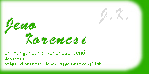 jeno korencsi business card